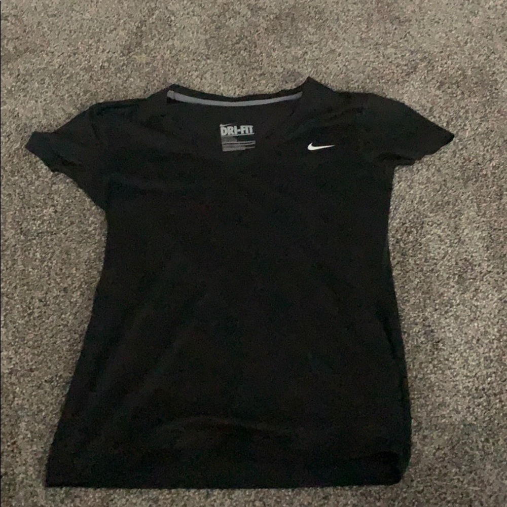 NIKE Dri-fit Black V-neck T-shirt